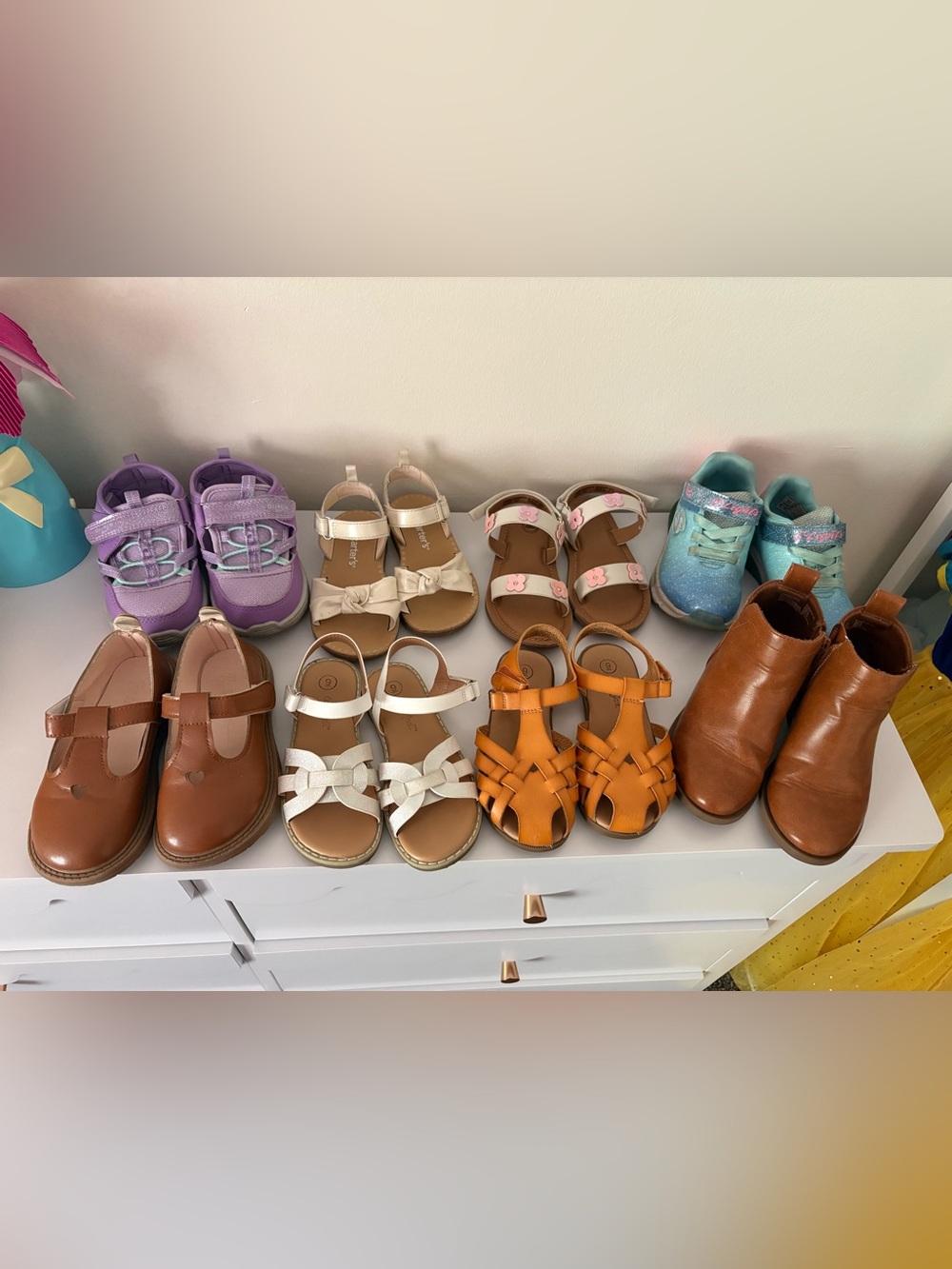 Girls Bundle Size 9 Shoes Sandals Boots Sneakers Tap Outdoor Carters Skechers